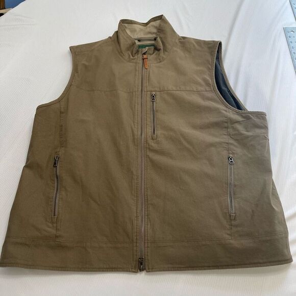Orvis Men’s Vintage Cotton Canvas Leather Trim Hunting Safari Vest Size XXL - Picture 1 of 8